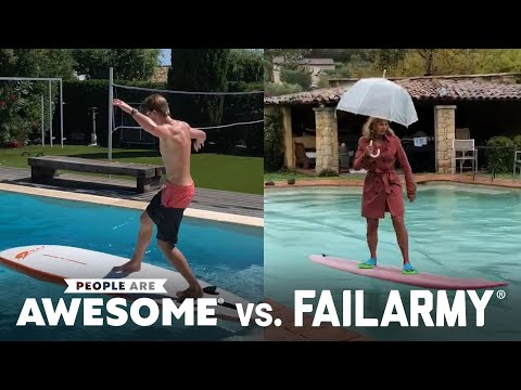 Extreme Pool Surfing | People Are Awesome vs. FailArmy